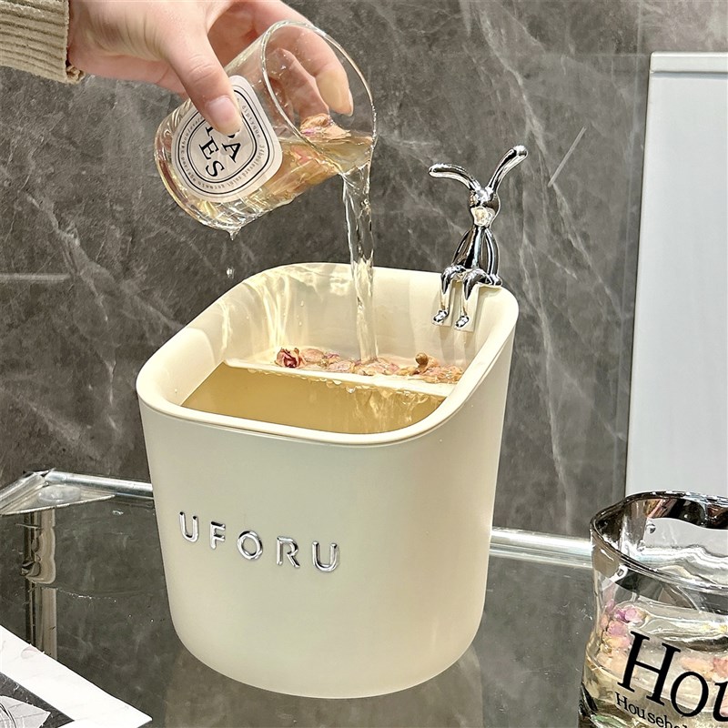 速发桌面垃圾桶迷你家用客水可几茶桌茶沥水茶桶小型可爱高颜值茶