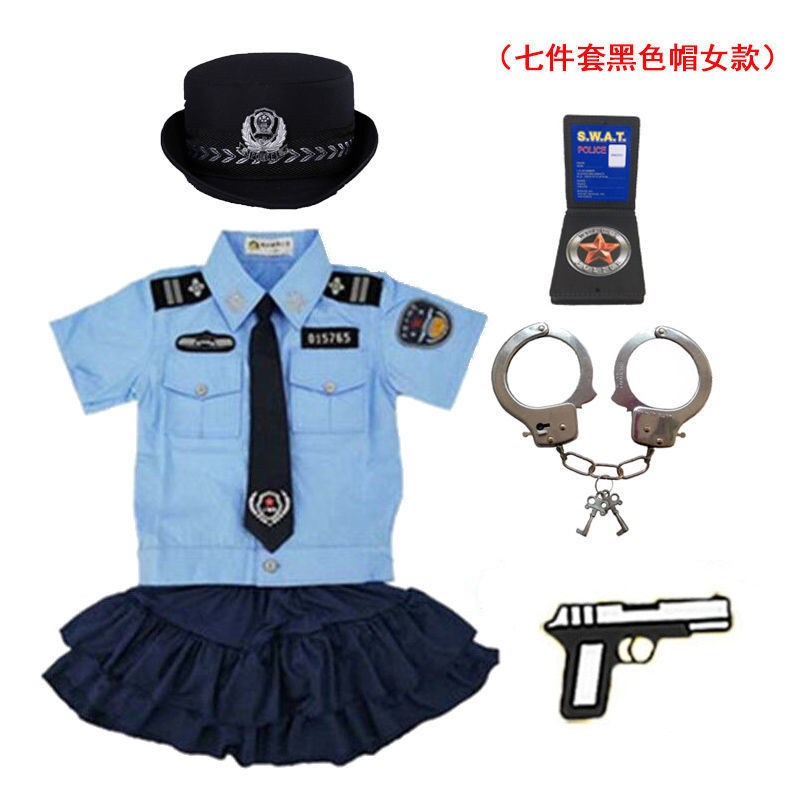 现货速发儿童警察服演出服警服小交警警官服装男童警装套装男孩