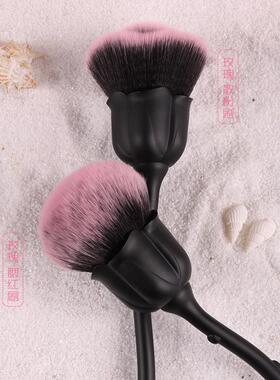 正品黑色玫瑰花散粉化妆刷美妆工具美甲粉尘刷修容单支化妆