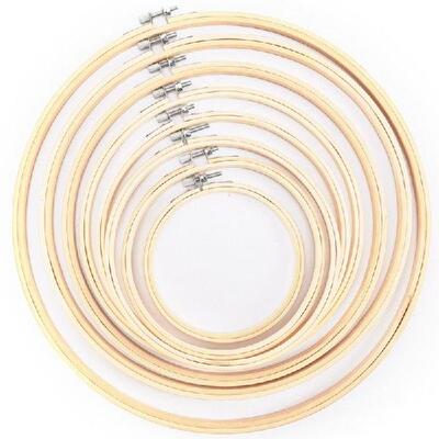 保真速发Bamboo Frame Embroidery Hoop Ring DIY NReedlecraft C