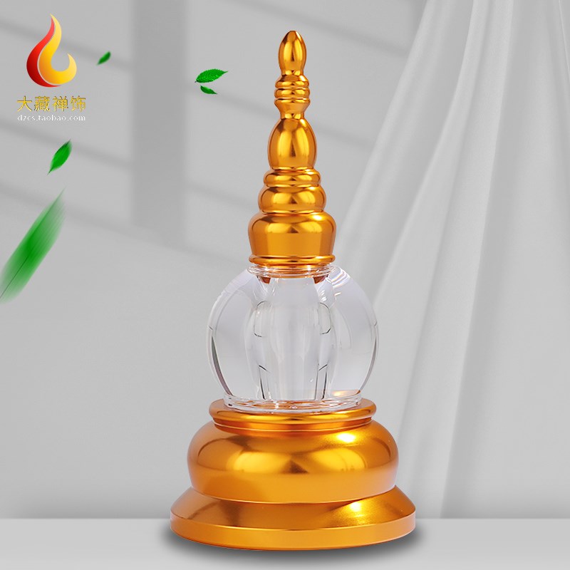 速发水噶嘎当塔舍利宝佛塔摆件西藏式供佛用品密宗合金菩提塔晶当