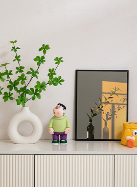 速发客厅入户玄关电视鞋柜胖虎摆件装级感小众吊钟绿品家居饰植高
