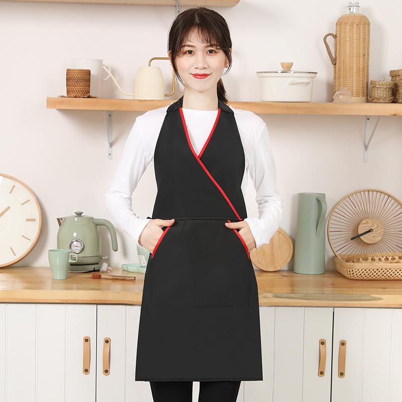 正品韩版时尚可爱美容美甲母婴咖啡店服务员工作服围裙定 制L