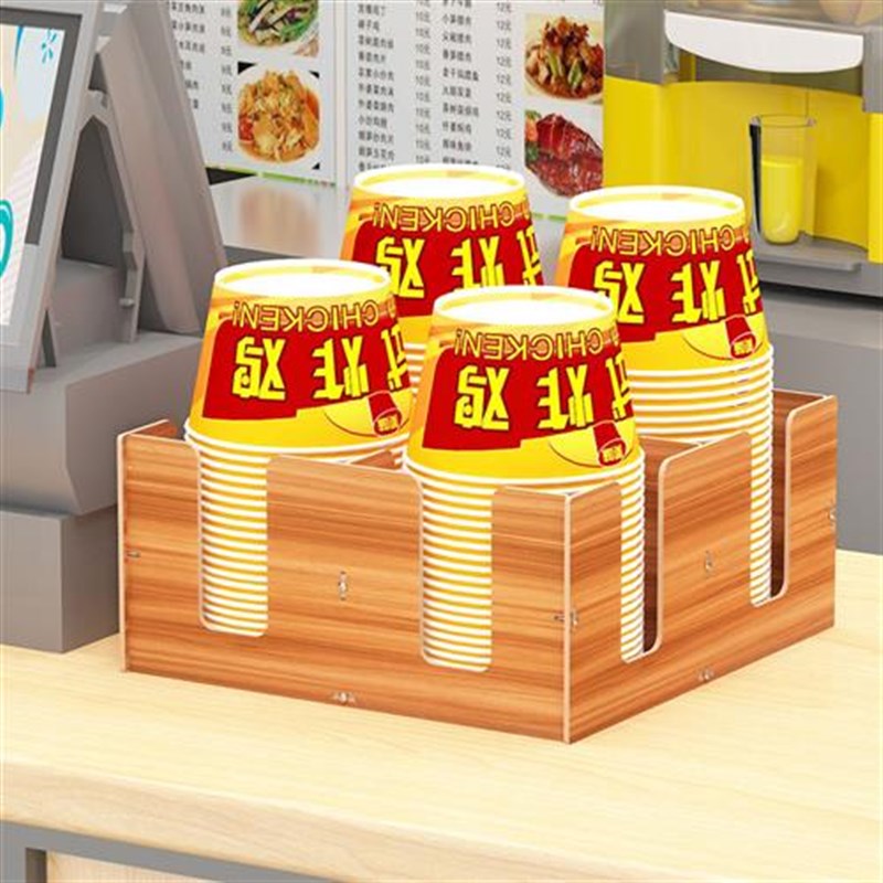 现货餐厅一次性打包碗盖收纳架饮料纸杯汤碗架放置架厨房整理置物