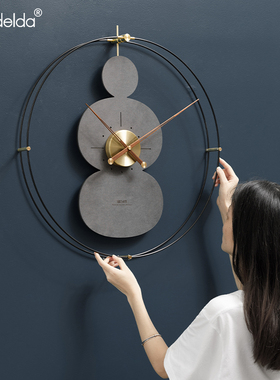 速发Ma端elda免打孔极简高级感钟表挂钟客厅装饰画高d大气创意时