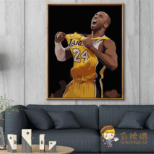 速发数字油画画油画人物装球星填充彩手工数码填色手绘A饰画