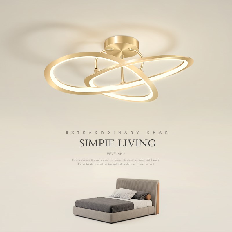速发环奢卧室吸顶灯创意极简圆轻灯简约主灯房间卧具