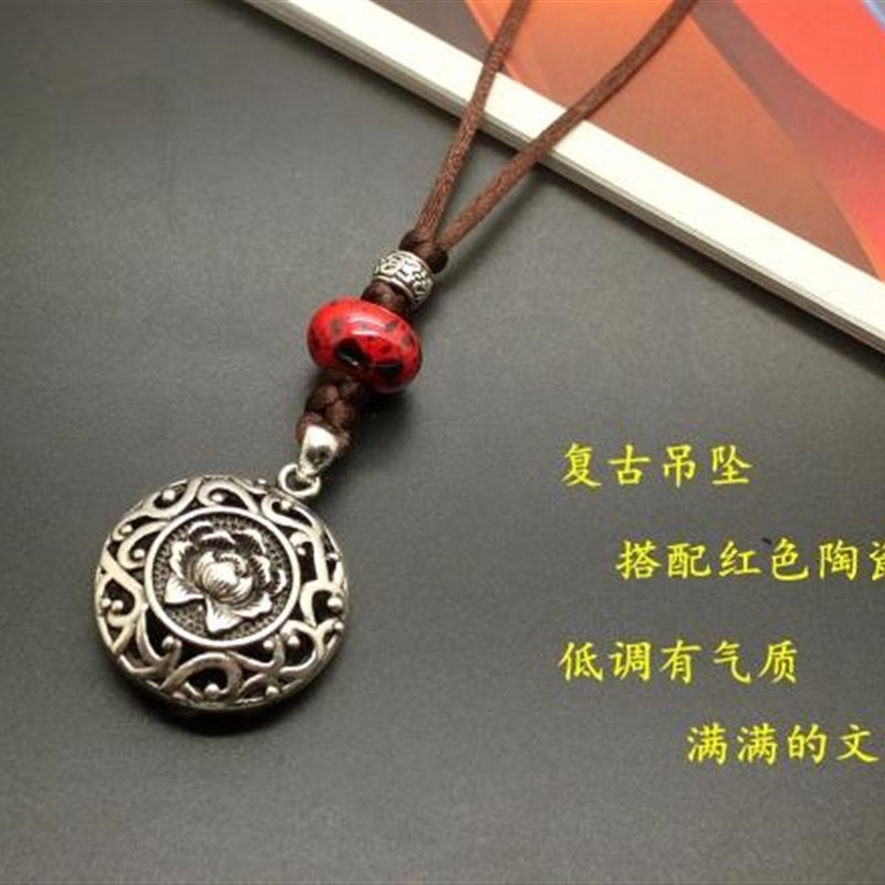 速发秋冬复古吊坠毛衣链民族风个性项链挂饰长款简约男女百搭菩提