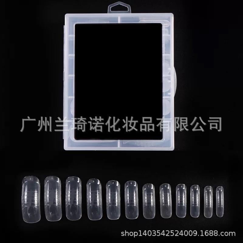 正品120片盒装外贸热销美甲无纸托延长甲片水晶甲模型水晶胶刻度