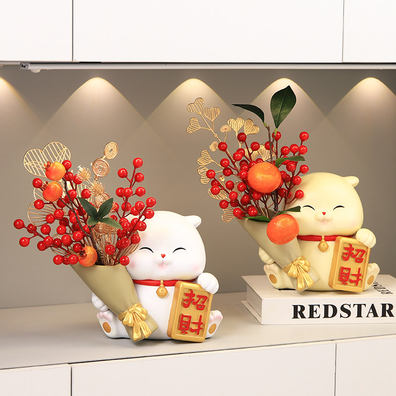 速发招财猫开店开业礼物工艺品高档摆件玄关客厅电视柜家居装饰品