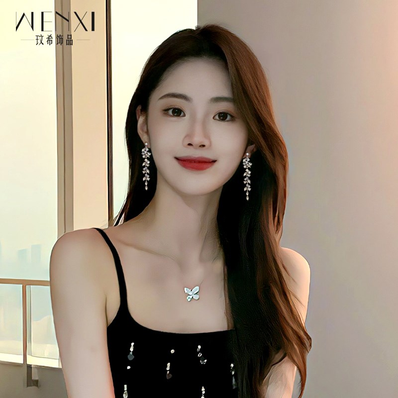 速发锆石流苏耳环女2024新款爆款淑女无耳洞耳夹耳钉轻奢高级感耳