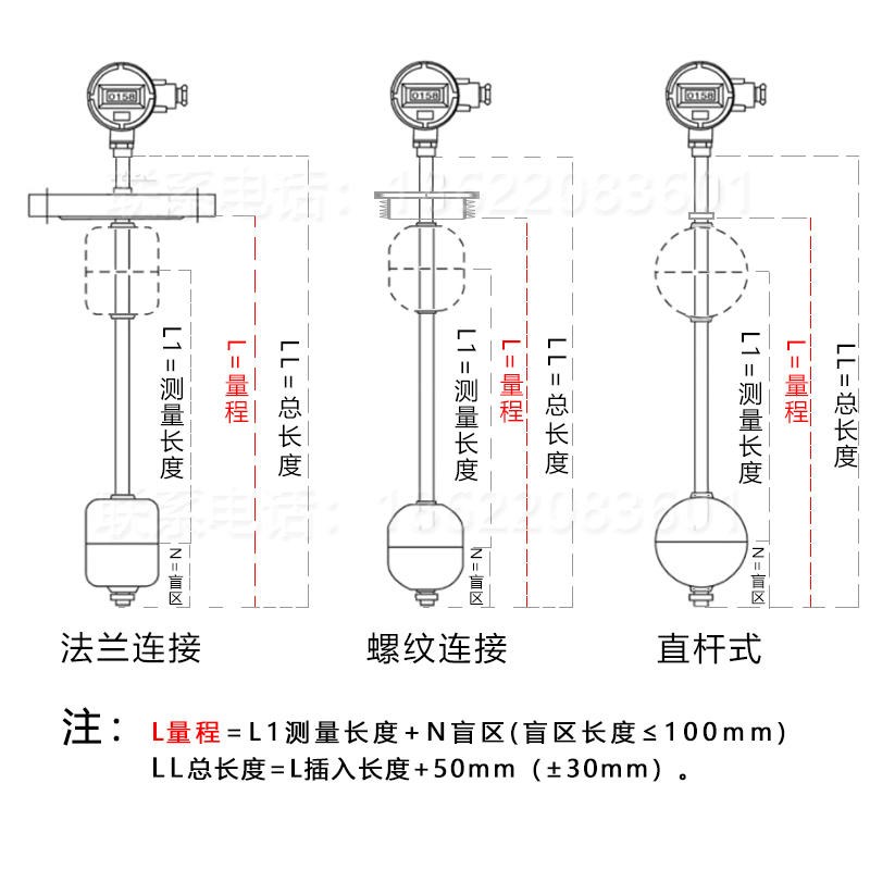 现货浮球液位变送器插入式磁性浮球液位计传感器4~20ma信号远传模