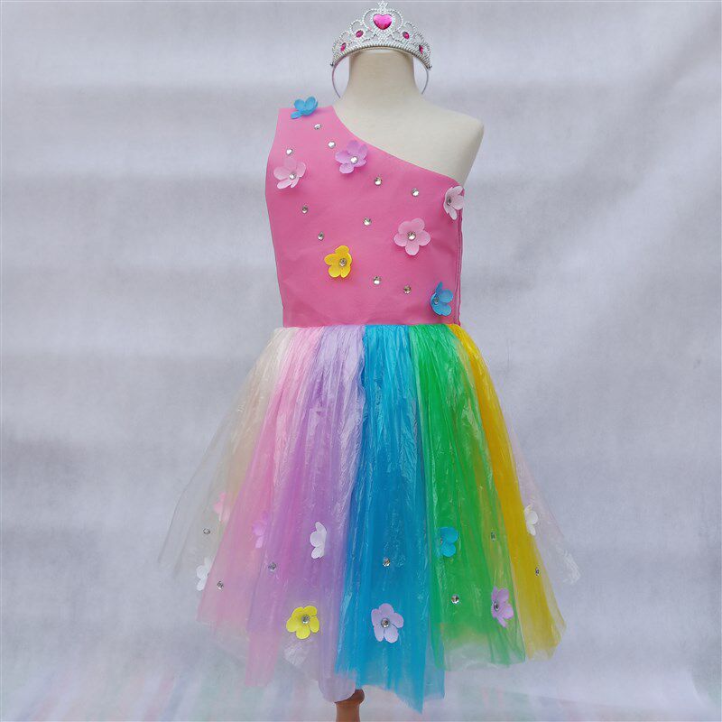 保真速发环保亲子服装儿s童时装秀DIY材料手工制作衣服幼儿园女孩