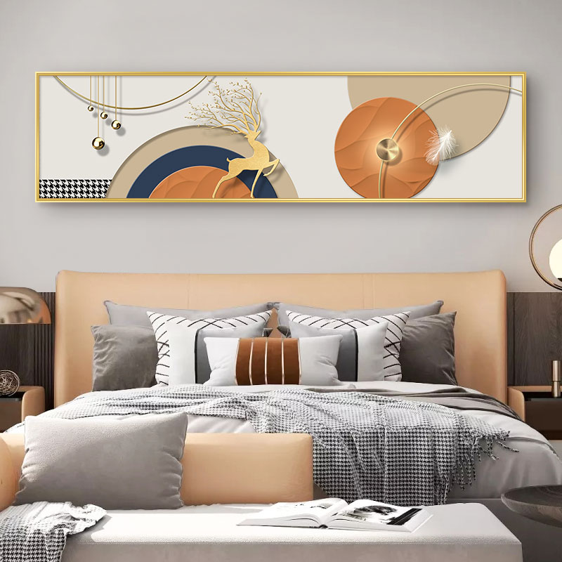 速发轻卧卧室装饰画抽象画主头挂画新款床奢房间壁画简约墙画