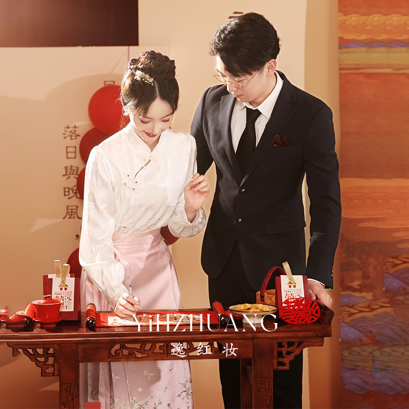 速发穿酒服新娘202新款旗袍改良马面裙订婚回门礼服平时可敬中式