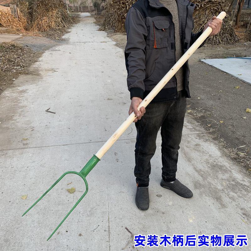 速发二齿叉子农用稻草叉二股直叉子直齿耙子叉草工具两齿叉子插子