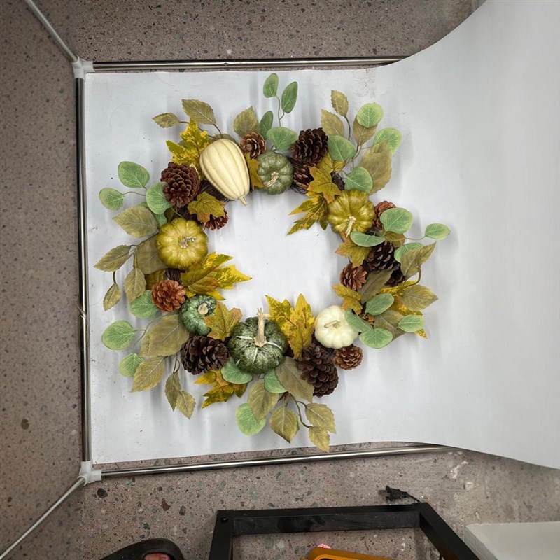 速发圈境圣跨秋色花环挂饰南瓜浆果门挂丰收节藤节节花圈
