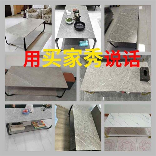 现货新茶几意式家用茶桌小户型客厅沙发方几桌大理石纹简约现代轻