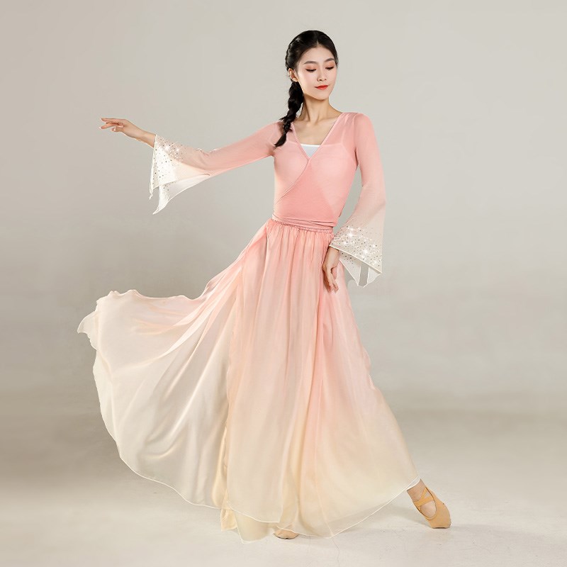 速发古典舞服中国舞古风舞蹈服练功服飘逸弹力纱衣身韵古典舞服装