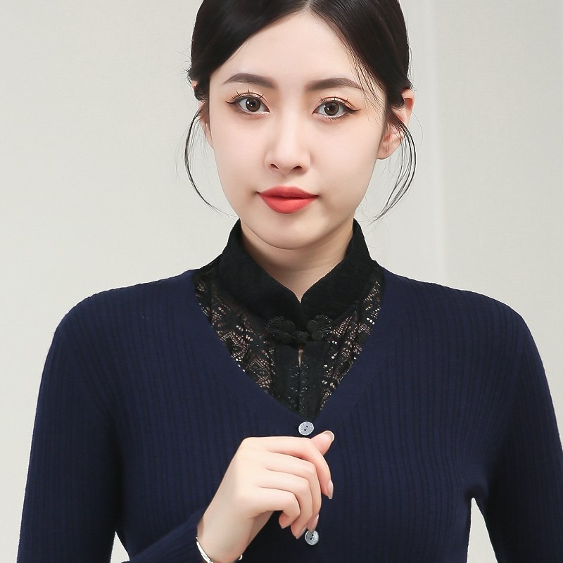 现货内搭蕾丝立领中式旗袍假领子百搭女假领春秋冬配毛衣打底衣服