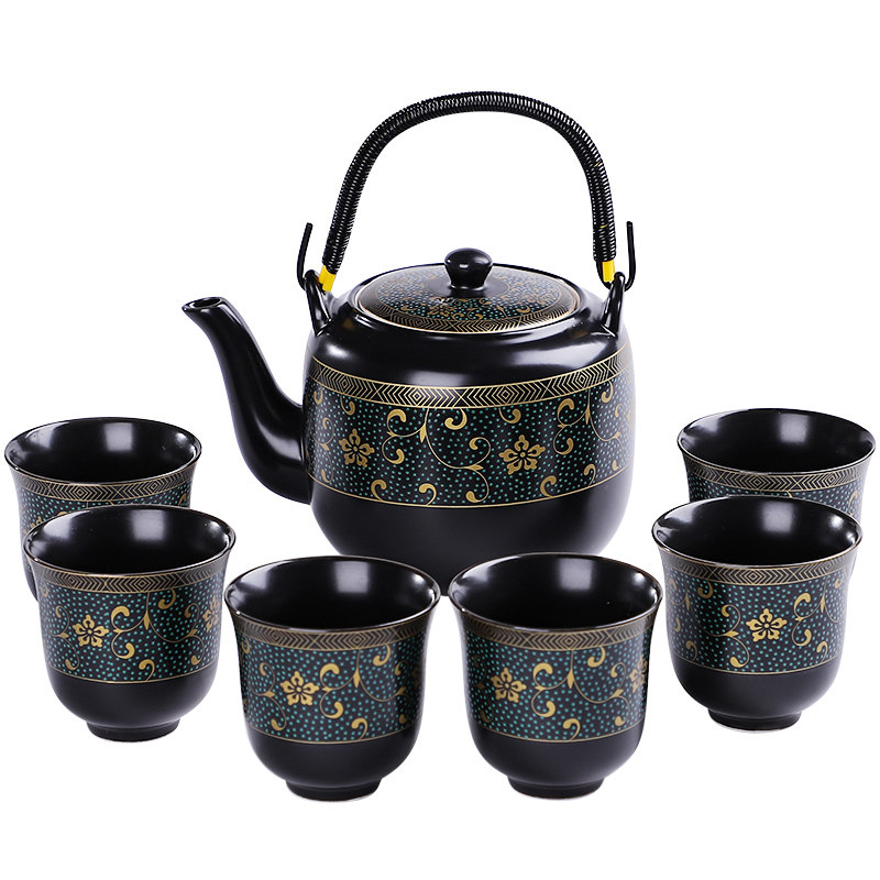 速发豪峰水墨羊脂玉茶壶陶瓷茶具套装家用简约功夫茶海茶杯盖碗泡