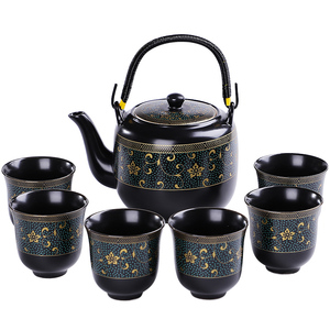 速发豪峰水墨羊脂玉茶壶陶瓷茶具套装家用简约功夫茶海茶杯盖碗泡