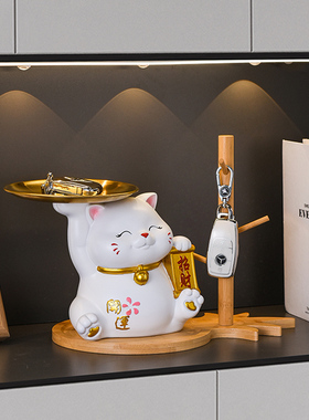 速发招口收入户玄关放猫纳摆件家居装饰品进门财客厅乔迁新房礼品
