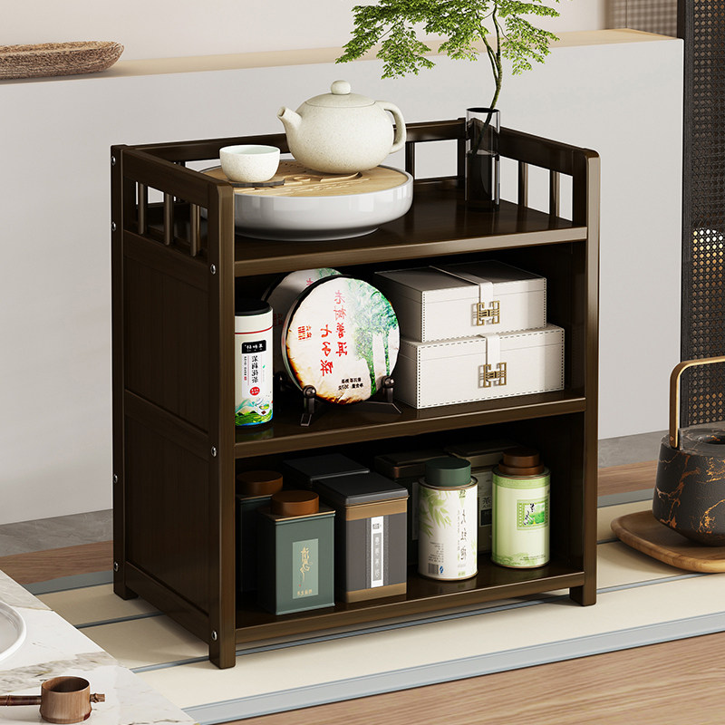 速发桌面博古架茶杯架茶具架置物架茶壶茶货架展示架实木紫砂壶摆