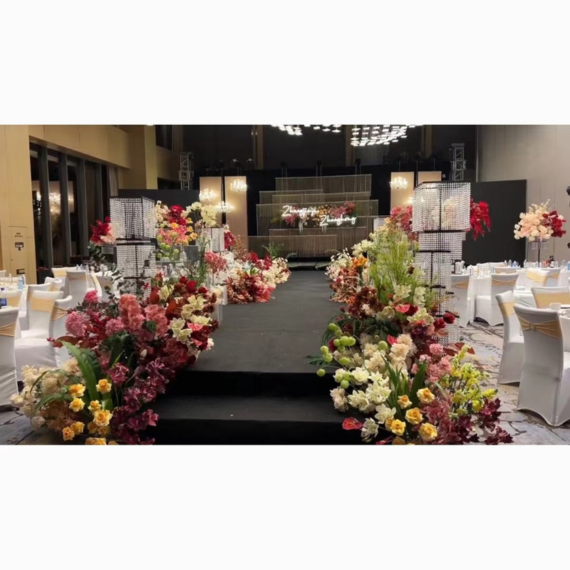 保真速发b婚庆道具铁艺黑色吊顶交接区花门定位珠水晶架带孔婚礼