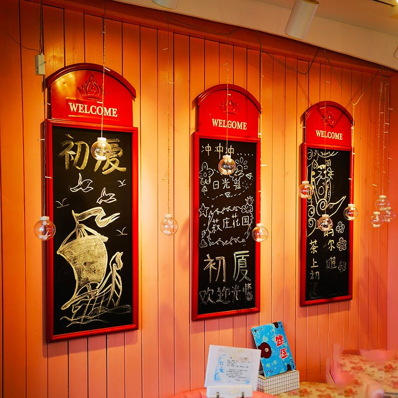 现货铁艺立式小黑板咖啡店铺店门口用创意广告板手写价格可立式可
