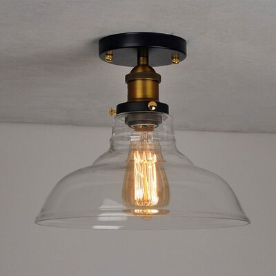 速发retro induStry loft glaSS Ceiling lamp SimpliCity Cloakr