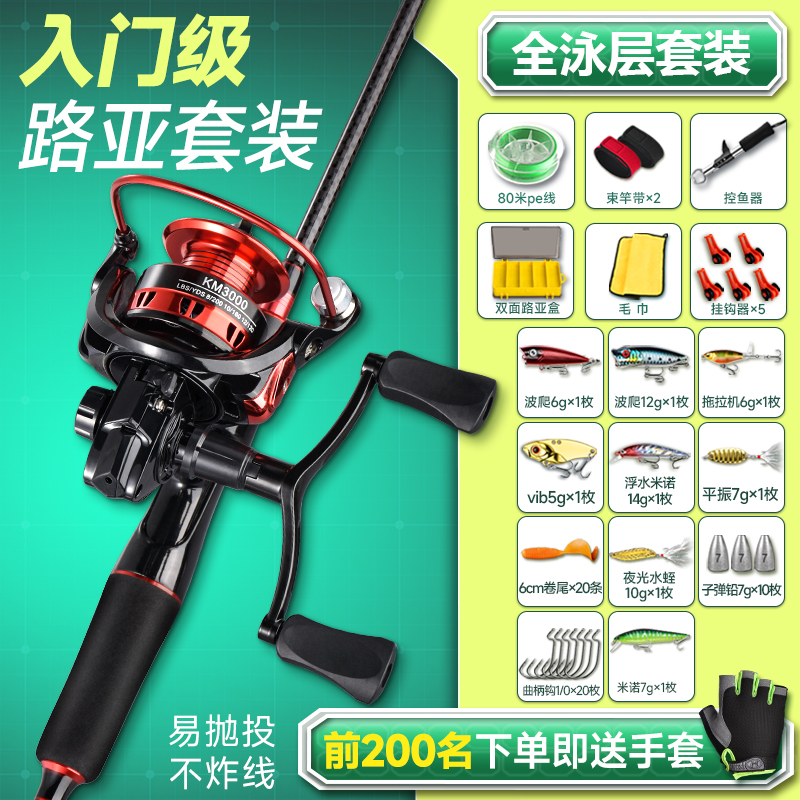 速发投鸿路亚竿全套新款新玄远手套装钓鱼海钓水滴轮纺车轮