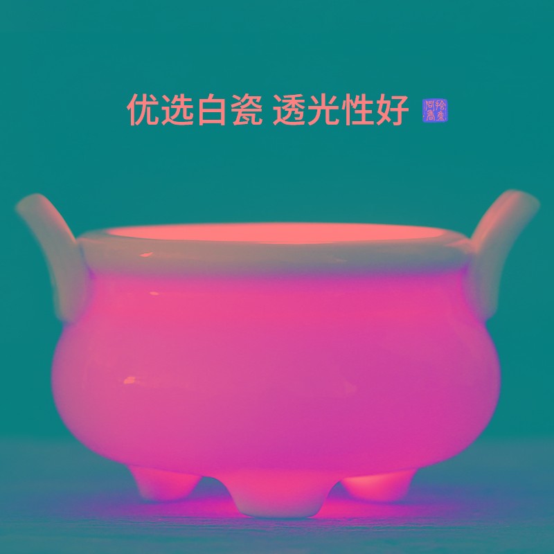 保真速发佛d堂香炉陶瓷供佛线香香插家用佛具用品白瓷财神香炉摆