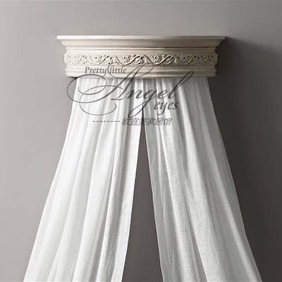 速发欧式法式架古实木雕饰床冠 装花床幔复子 中