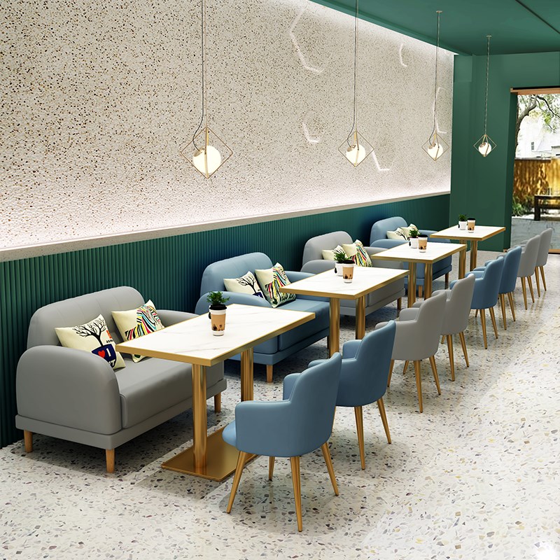 速发汉堡奶茶店西餐厅咖啡厅桌椅组合商用港式茶餐厅餐饮饭店沙发
