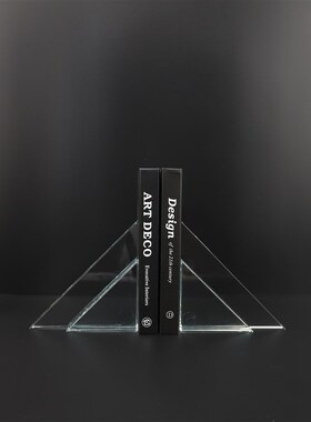现货欧式创意简约水晶三角形书档摆件客厅卧室玄关书房样板房家居