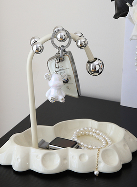 速发入饰云众放收纳盘玄关摆件门口客厅家居轻奢小朵高级感装户品