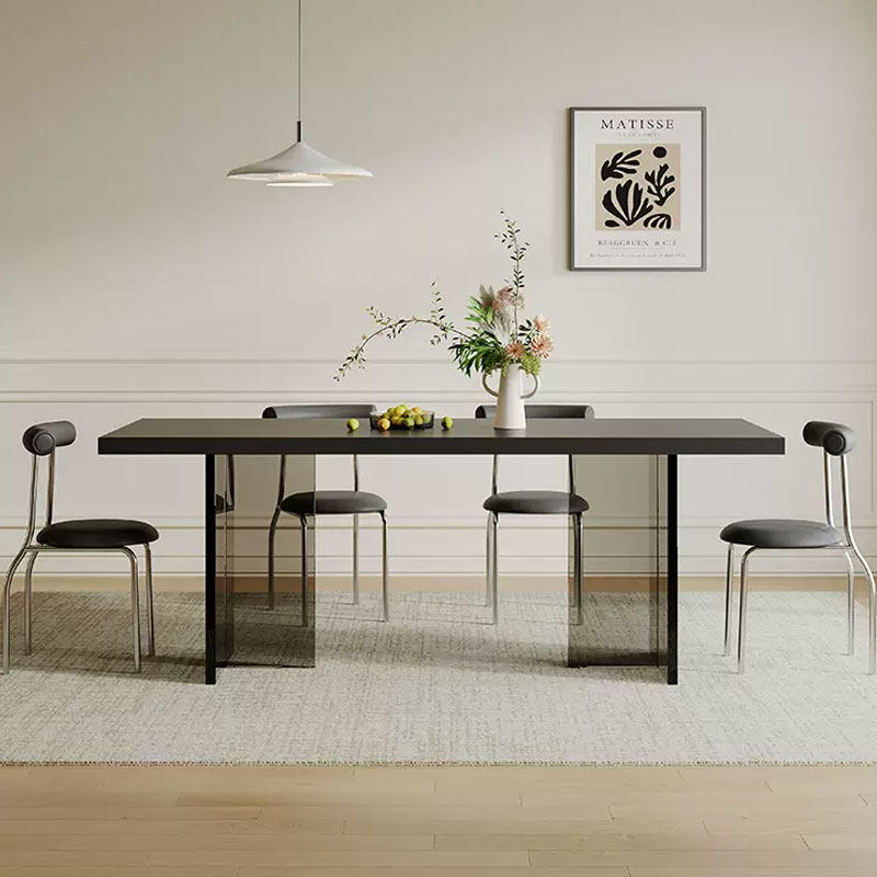 速发压克力岩浮餐桌纯黑下奢简约小户型轻挂长方形悬板餐桌椅,住宅家具,岩板餐桌,淘宝优惠券,粉丝福利购,淘宝优惠卷
