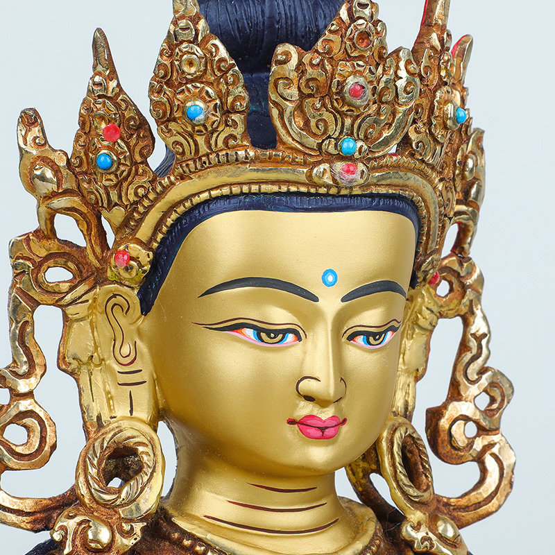 速发地藏供菩萨佛像摆件纯全尼泊尔铜鎏金藏传密宗佛台王奉地藏王