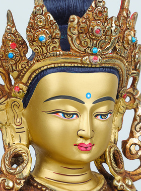 速发地藏供菩萨佛像摆件纯全尼泊尔铜鎏金藏传密宗佛台王奉地藏王