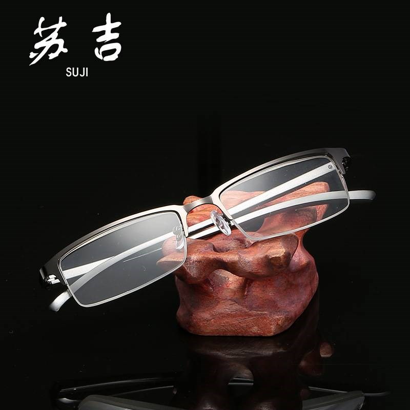 现货新款老花眼镜金属轻盈老人眼镜方型半框老花眼镜爆款073