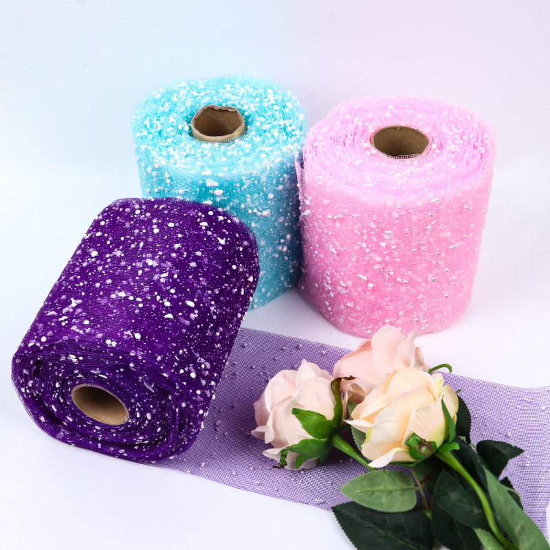 高货速发婚庆用品婚礼布置装饰网纱干纱/结婚礼车纱15cm22米长多