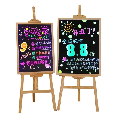 保真速发挂式小黑板店铺用支架式实木质门M口广告牌发光字菜单展