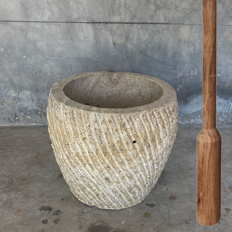 天然打糍粑石臼打年糕超大号对窝子石缸打艾绒冲辣椒家用传统石窝