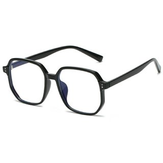 时尚tr90超轻防蓝光护目镜黑色大框显脸小配近视平光眼镜框男女潮
