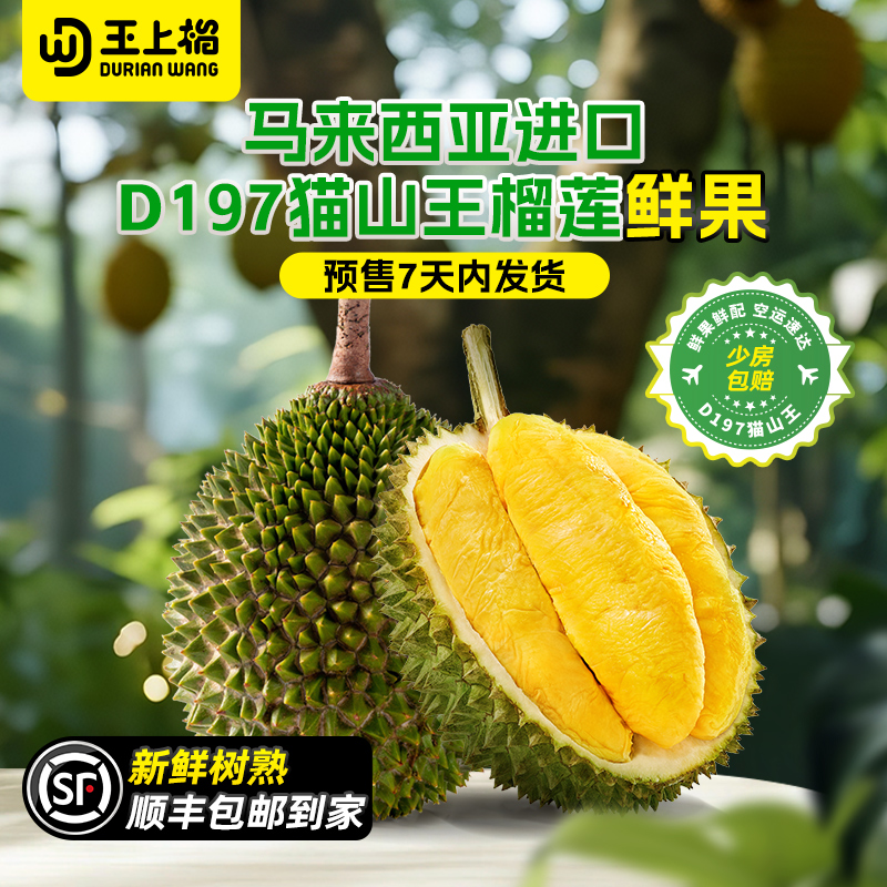 王上榴新鲜猫山王榴莲预售7天发