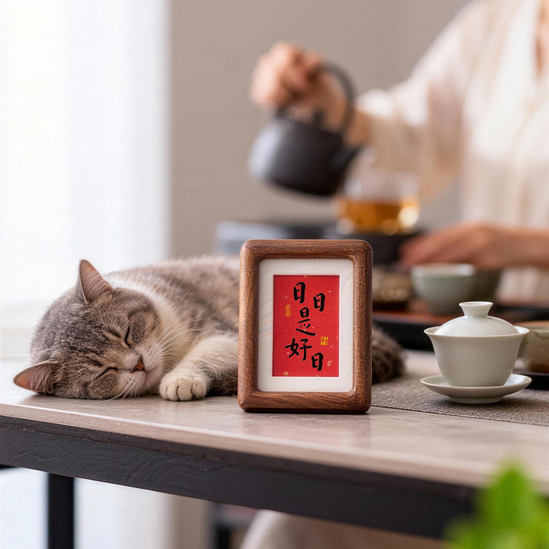 日日是好日小摆台迷你弘一法师书法字画办公室日式餐厅桌面摆件,家居饰品,书法,淘宝优惠券,粉丝福利购,淘宝优惠卷