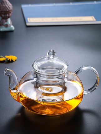可加热玻璃茶壶耐高温加厚过滤泡茶壶家用功夫水果花茶壶茶具套装