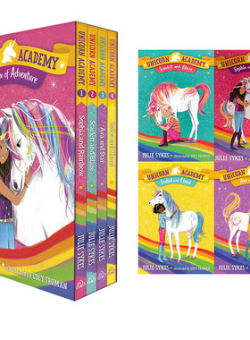 预售 英文原版 Unicorn Academy: Rainbow of Adventure Boxed Set (Books 1-4) 独角兽学院 冒险故事友谊主题 少儿桥梁章节小说
