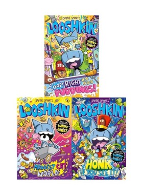 预售 英文原版 Looshkin 疯猫的日常记录 3册 漫画 世界上疯狂的猫鲁什金 Jamie Smart 畅销儿童幽默漫画